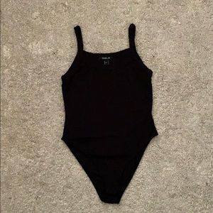 Brand New Ribbed Cami Bodysuit (Black)